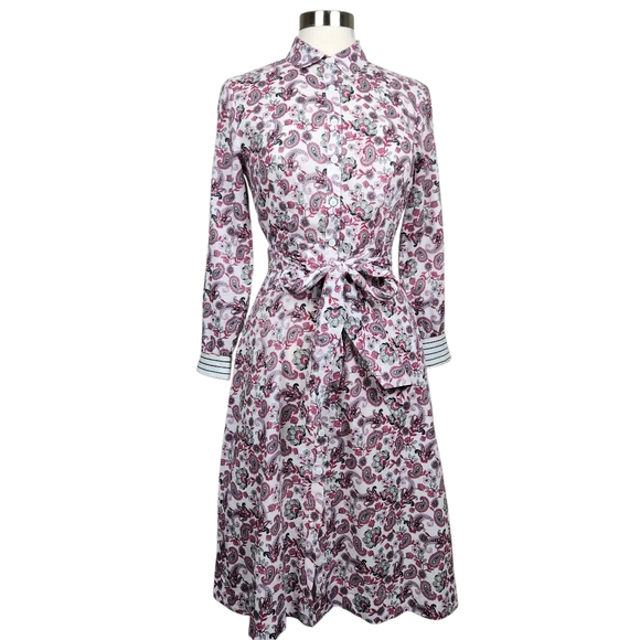 COURT & ROWE Dresses & Skirts - Court & Row Devon Classic Fresh Peony Paisley Floral Shirt Dress Womens Size 4